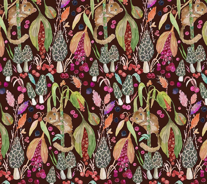 Forest Fruits Little Dormouse Berry by Betsy Olmsted for Windham Fabrics