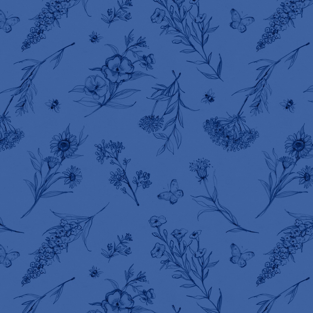 Amalfi Coast Wildflowers Dark Blue from Lumin Fabrics