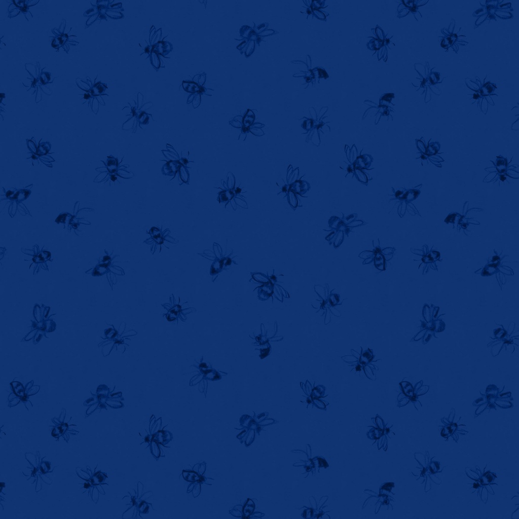 Amalfi Coast Bees Navy on Dark Blue from Lumin Fabrics