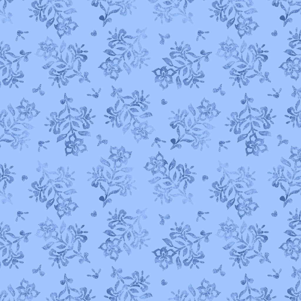 Amalfi Coast Floral Stamp Light Blue from Lumin Fabrics