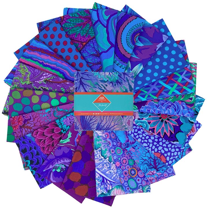Classics Plus 5" Charm Pack Royal by Kaffe Fassett Collective for FreeSpirit Fabrics