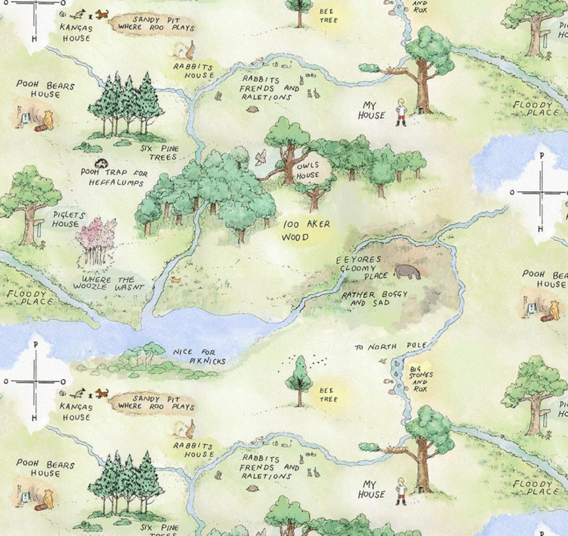 Classic Winnie Map Light Green from Studio E