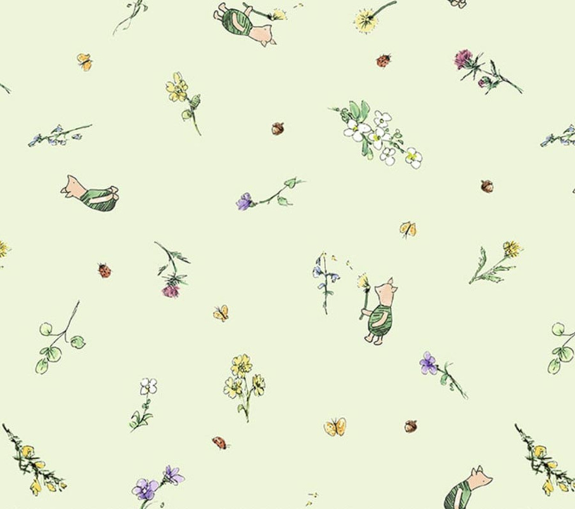 Classic Winnie Piglets Light Green from Studio E