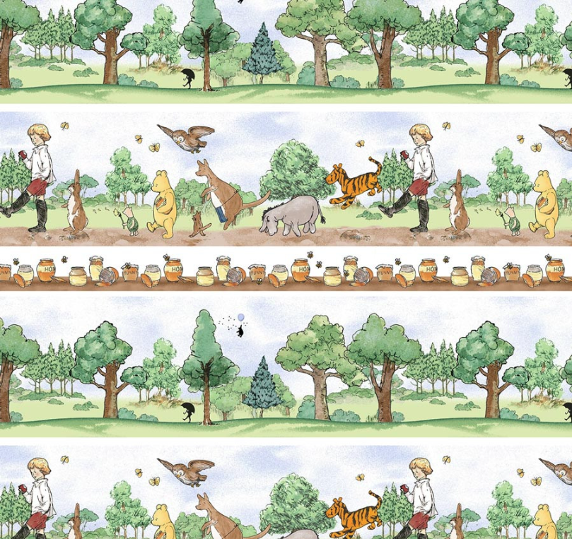 Classic Winnie Stripe Green on Brown from Studio E