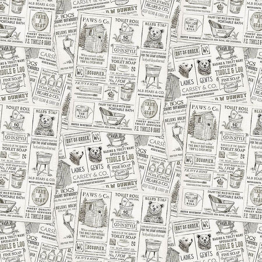 Bear Necessities Bear News Cream from Northcott