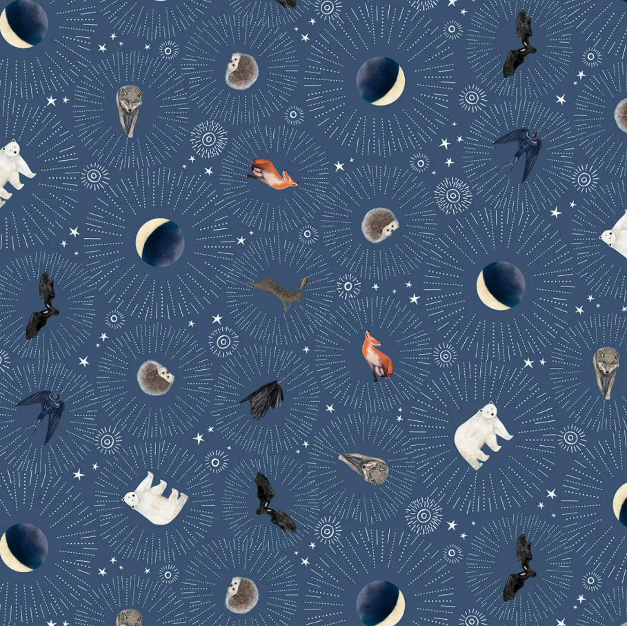 Celestial Seasons Cosmic Bursts Dark Blue from P&B Textiles