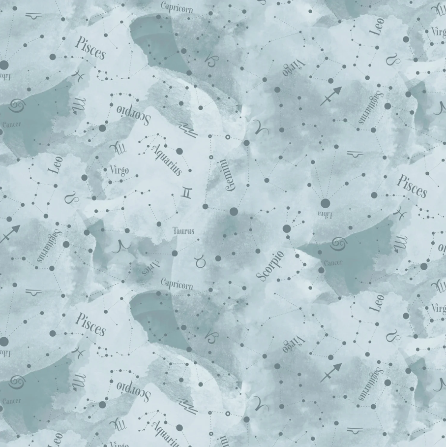 Celestial Seasons Zodiac Constellations Teal from P&B Textiles