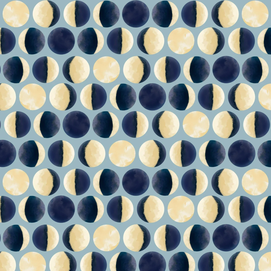 Celestial Seasons Phases of the Moon Teal from P&B Textiles