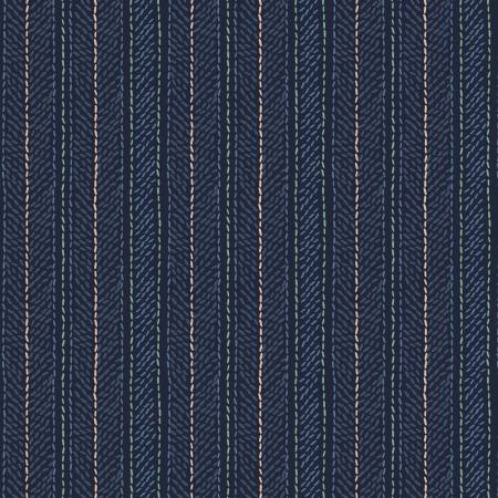 A Garden of Stitches Stitches Stripe Navy from P&B Textiles