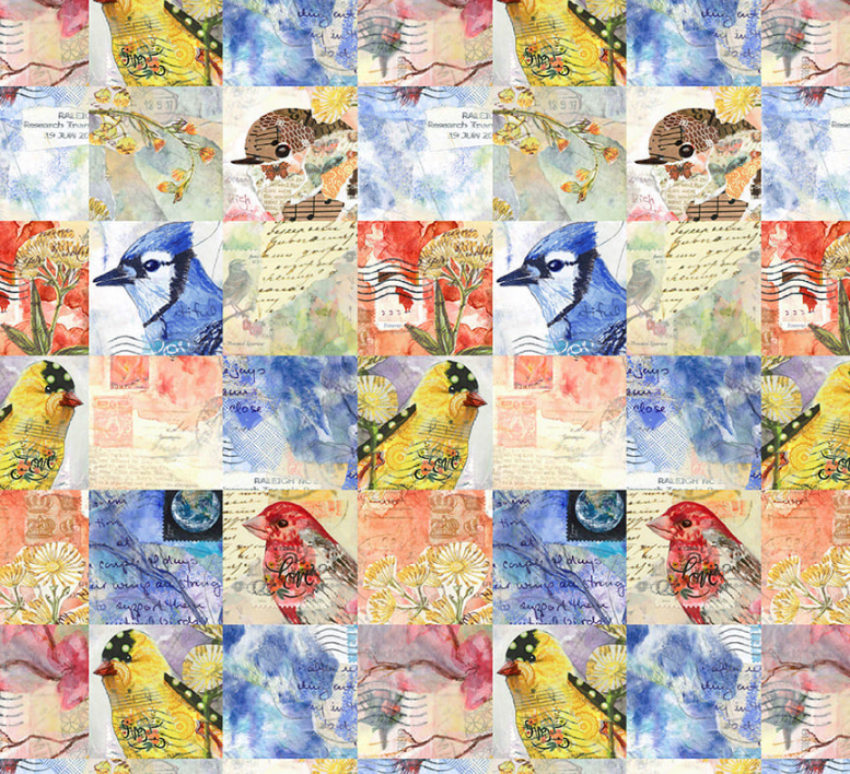 Air Mail Mini Bird Blocks Multi from Studio E