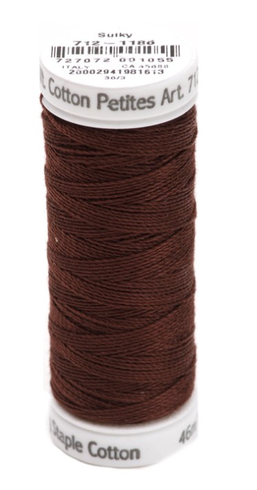 Sulky Cotton Petites Thread Sable Brown 2-ply 12wt 50yds