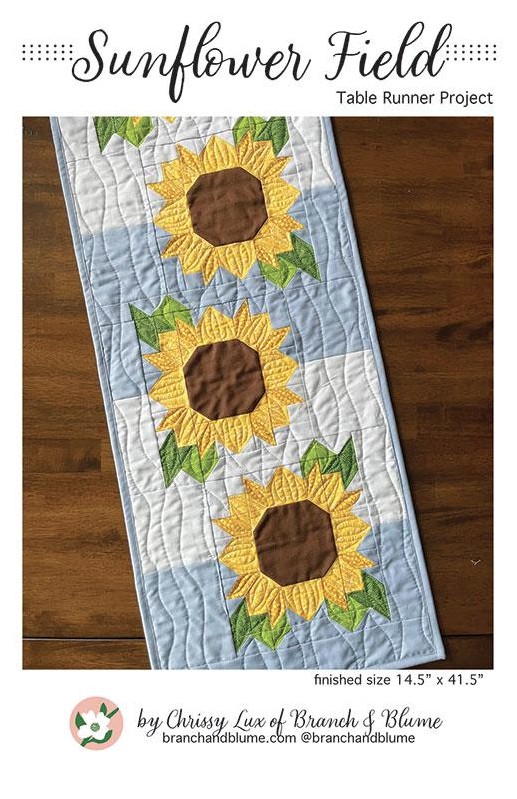 Sunflower Field Table Runner Pattern by Chrissy Lux of Branch & Blume