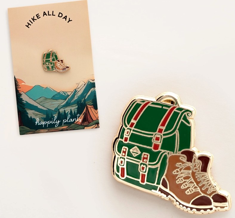 Adventure Hiking Pin from Happily Plants