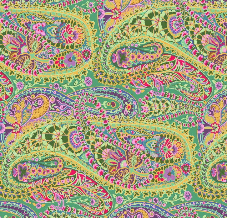 Kaffe Fassett Collective Stash Paisley Jungle Green by Kaffe Fassett for the Kaffe Fassett Collective