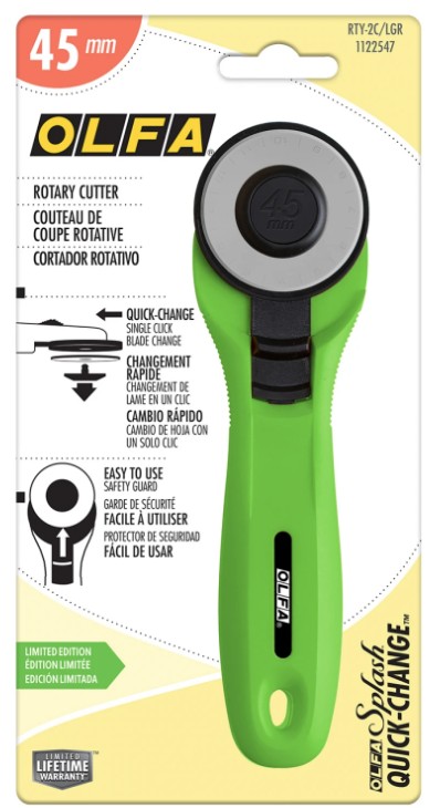 Olfa Splash Rotary Cutter, 45MM, Lime