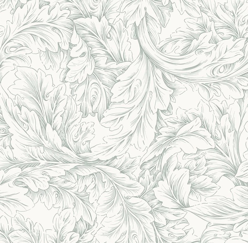 Pure Morris Acanthus Scroll Silver by The Original Morris & Co for FreeSpirit Fabrics