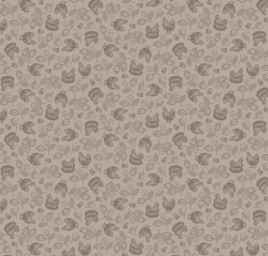 Farmer's Daughter Hens & Chicks Pewter from Riley Blake