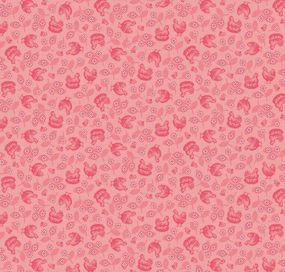 Farmer's Daughter Hens & Chicks Coral from Riley Blake