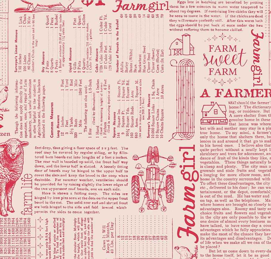 Farmer's Daughter Farm Life Background Tea Rose from Riley Blake