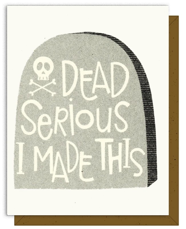 Dead Serious Risograph Greeting Card from Kati Cupcake
