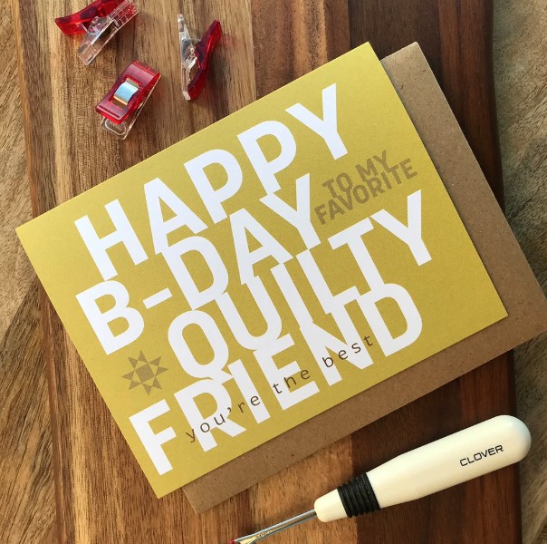 Happy B-Day Quilty Friend Birthday Card from Kati Cupcake