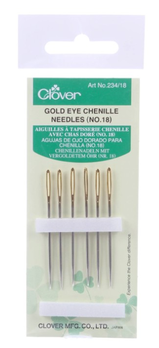 Clover Gold Eye Chenille Needles Size 18