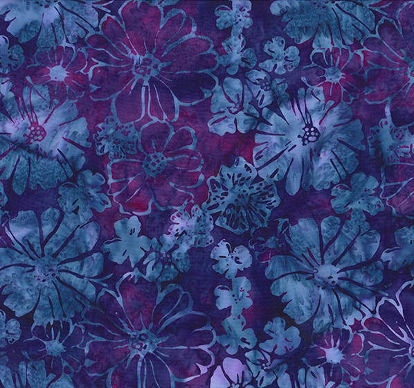 Bali Dandelions at Dusk Batik Bold Floral Olivia from Hoffman Fabrics