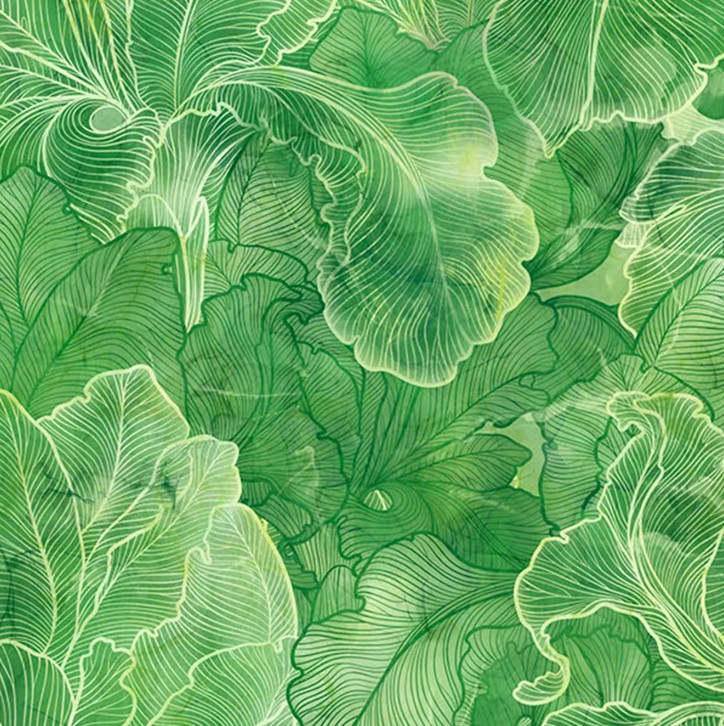 Infatuation Iris Texture Green by Deborah Samra & Melanie Samra for Northcott Fabrics