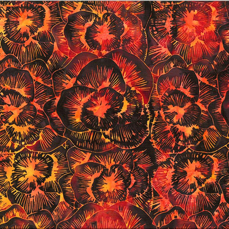 Bali Electric Slide Batik Linear Peony Paprika from Hoffman Fabrics