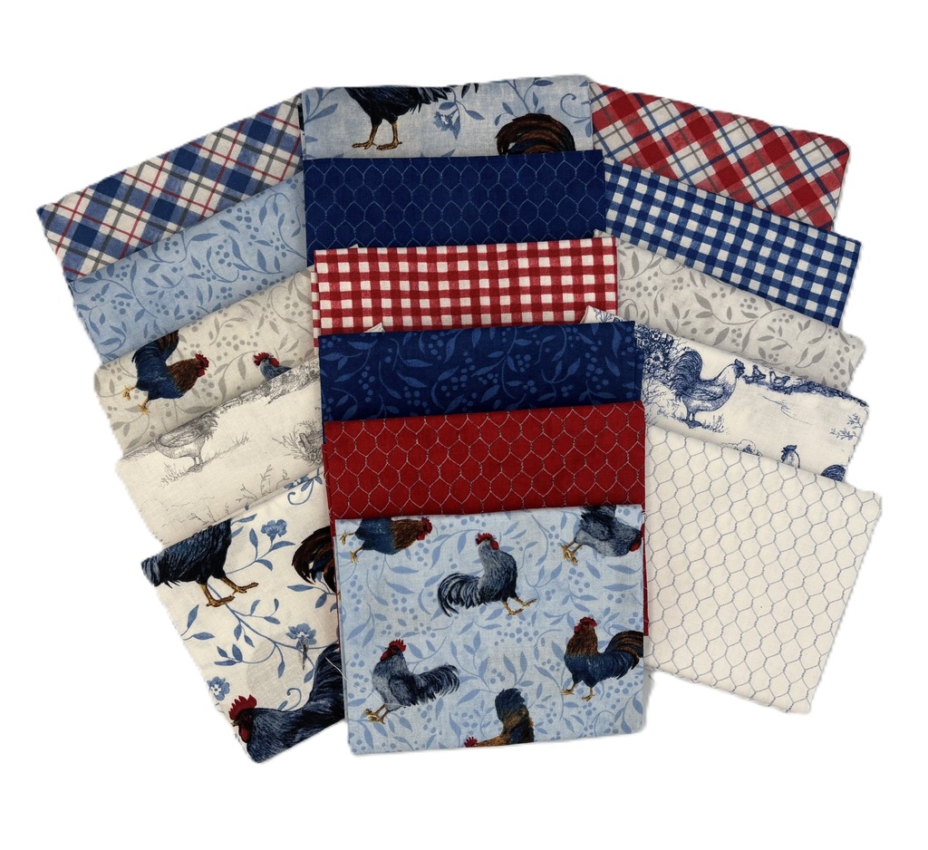 Country Blue Fat Quarter Bundle by Wilmington