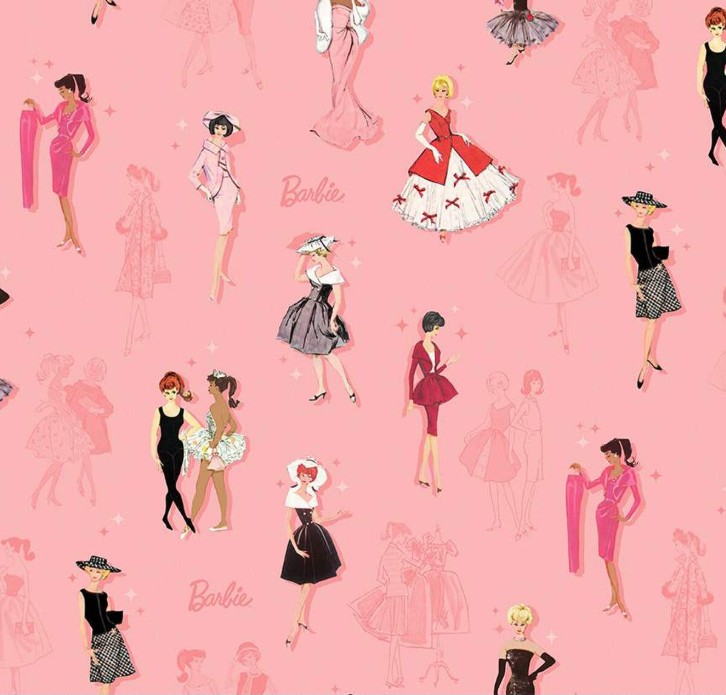 Barbie Vintage Main Pink from Riley Blake Designs