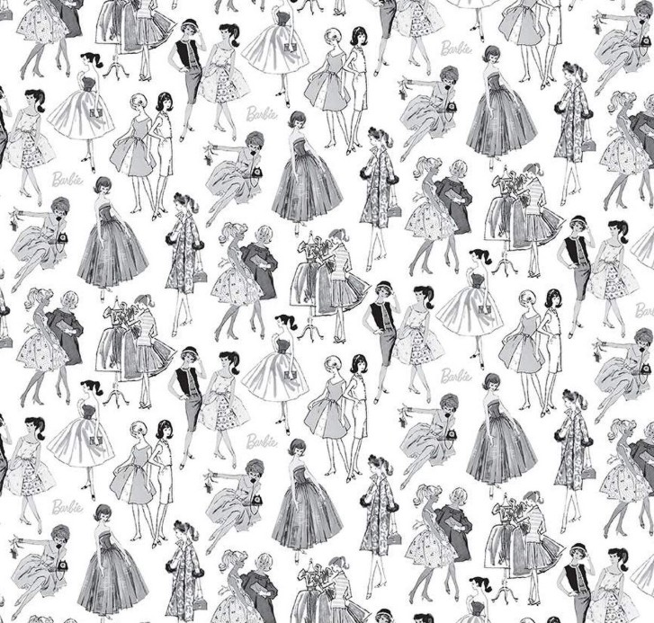 Barbie Vintage Tonal White from Riley Blake Designs