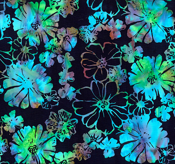 Bali Electric Slide Batik Bold Floral Neon from Hoffman Fabrics