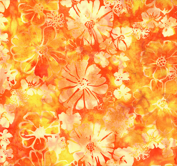 Bali Batik Monarch Migration Bold Floral Sunny from Hoffman Fabrics