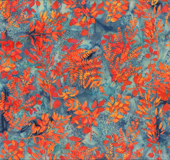 Bali Batik Monarch Migration Leafy Branches Chop Sunset from Hoffman Fabrics