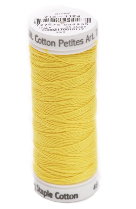 Sulky Cotton Petites Thread Sun Yellow 2-ply 12wt 50yds