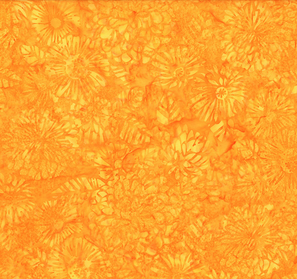 Bali Batik Monarch Migration Woodblock Marigold from Hoffman Fabrics