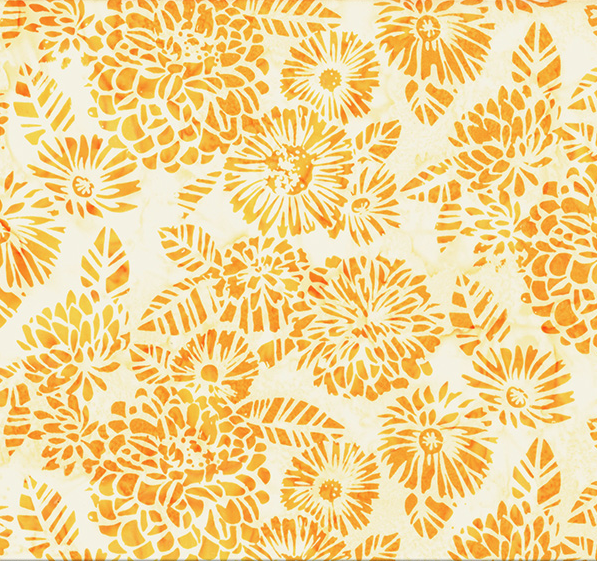 Bali Batik Monarch Migration Woodblock Yellow from Hoffman Fabrics