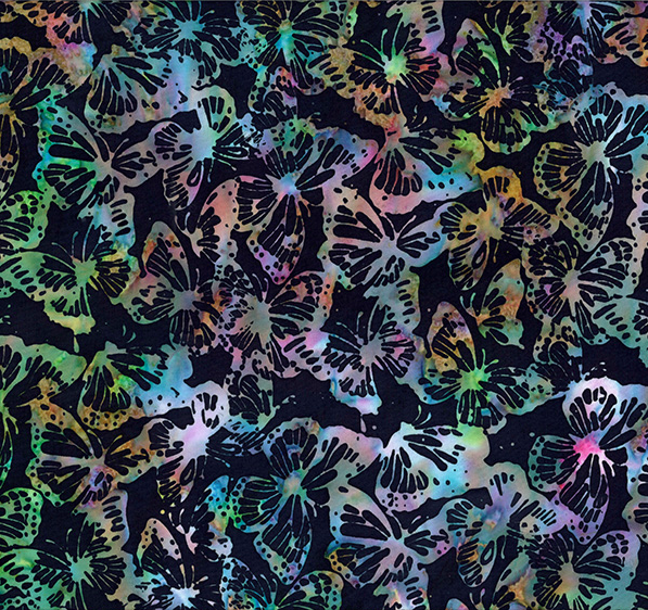 Bali Dandelions at Dusk Batik Butterflies Razzmatazz from Hoffman Fabrics