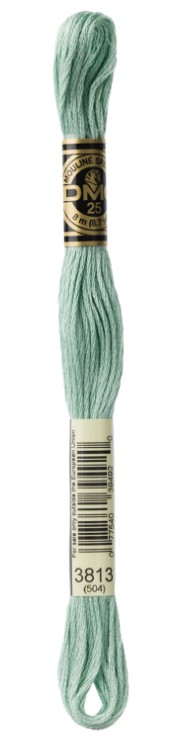 DMC Embroidery Floss Color 3813 Light Blue Green