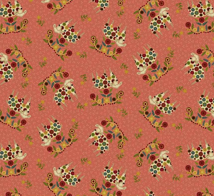 Pennyberry Farm Feeling Sheepish Pink by Kim Diehl for Henry Glass