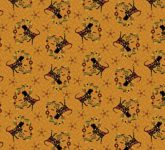 Pennyberry Farm Completely Catty Orange by Kim Diehl for Henry Glass