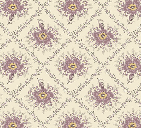 Wildflower Cottage Trellis Pansy from Andover Fabrics