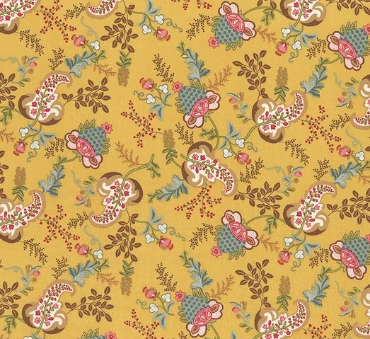 Love Struck Fancy Floral Yellow by Kim Diehl for Henry Glass