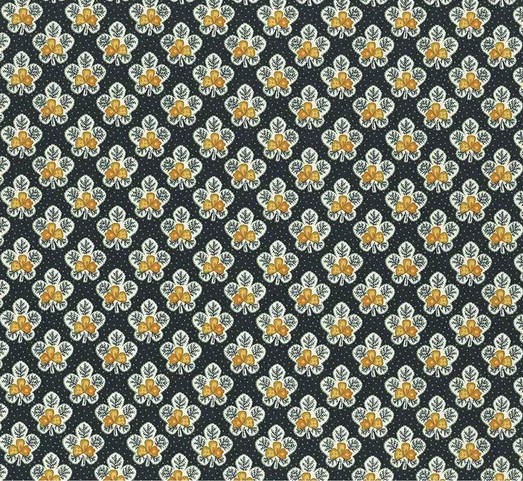 Love Struck Leafy Blossoms Navy by Kim Diehl for Henry Glass