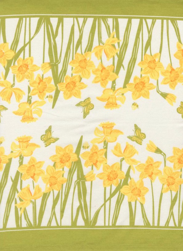 16" Classic Retro Floral Daffodil Toweling by Stacy Iest Hsu for Moda Fabrics