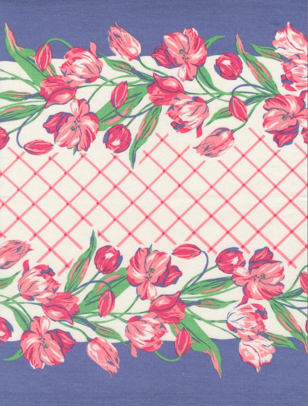 16" Classic Retro Floral Tulips Toweling by Stacy Iest Hsu for Moda Fabrics