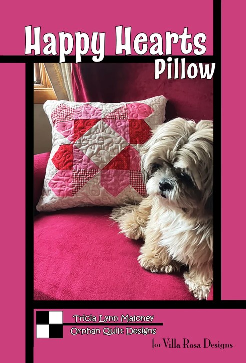 Happy Hearts Pillow Pattern by Tricia Lynn Maloney for Villa Rosa Designs