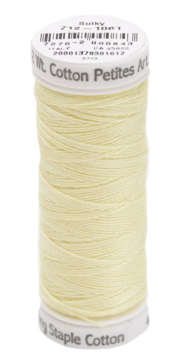 Sulky Cotton Petites Thread Pale Yellow 2-ply 12wt 50yds