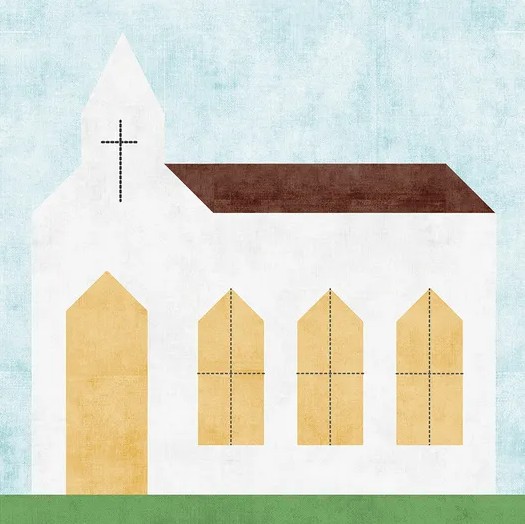 Our Town Chapel January Kit of the Month by J. Wecker Frisch for Riley Blake Designs